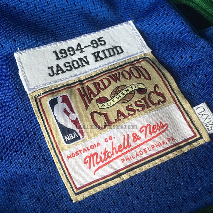 Camiseta Dallas Mavericks Jason Kidd NO 5 Mitchell & Ness 1994-95 Azul